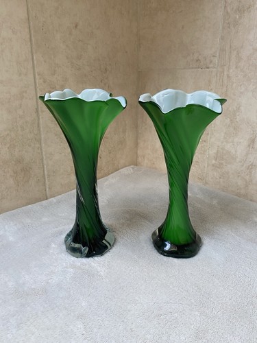 Pair murano style lily - of,
