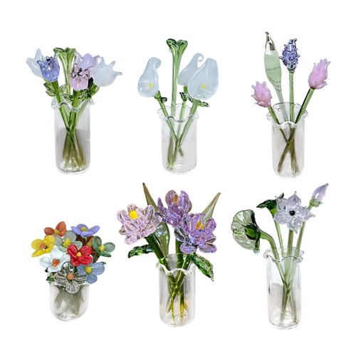 Glass flowers figurine - flowers,