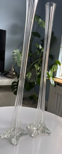 Pair tall glass eiffel - of,