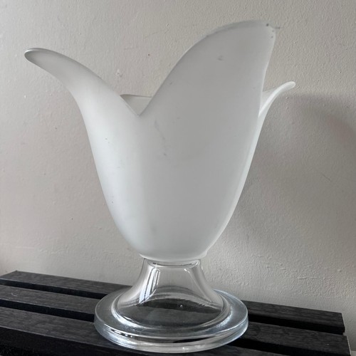 Vintage frosted lily vase tea - vintage,