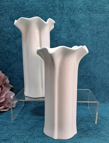 Pair vintage white ceramic - vintage,