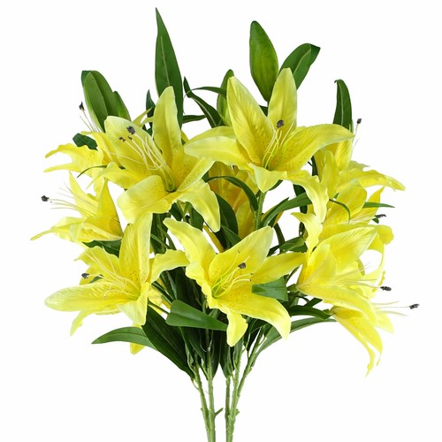 Silk lily stems pack 6 - lily, of