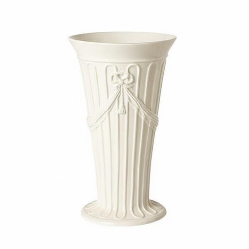 Soft white ceramic vase modern - white,