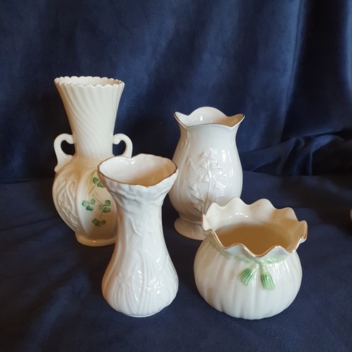Belleek china vase bundle - 4x,