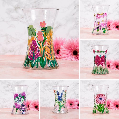 Hand painted clear glass - painted,