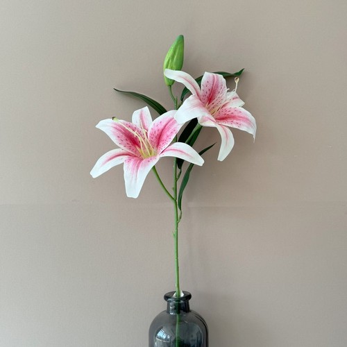 Pink oriental faux flower lily - pink,