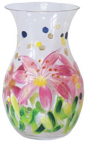 Hand painted colourful lily - painted,