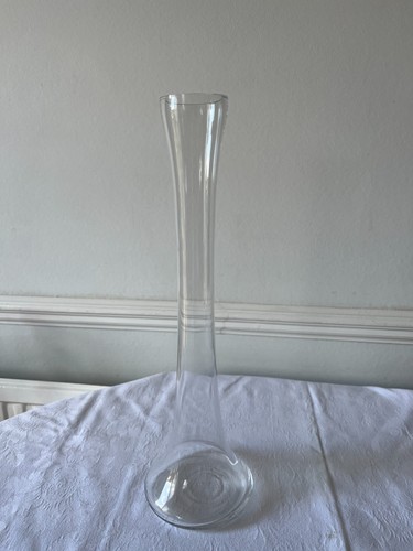 Clear glass lily vase - glass,