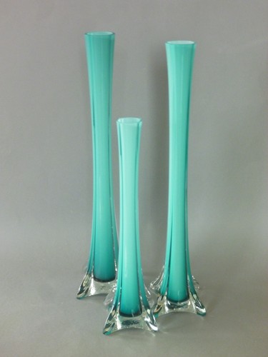 Vtg tall glass vase - tall,