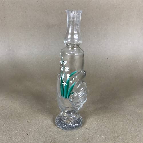 Hand painted stem vase with - painted,