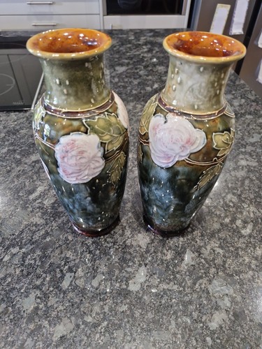Pair royal doulton glazed - of,