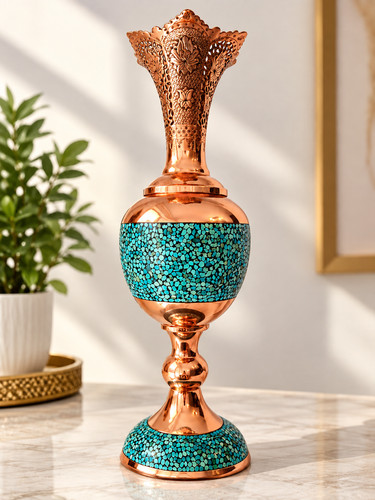 Turquoise decorative vase - decorative,