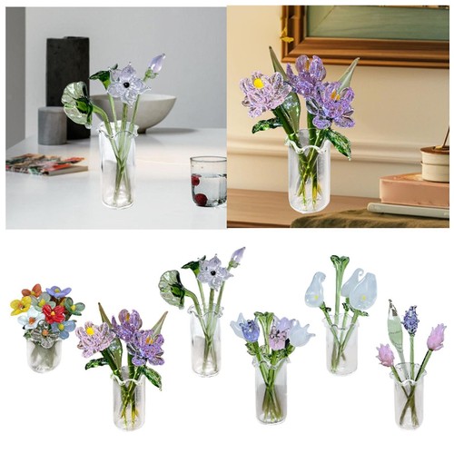 Glass flowers figurine - flowers,